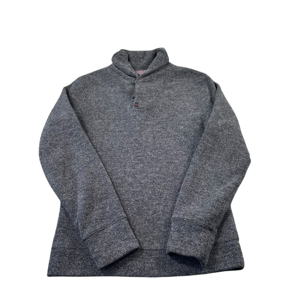 Relwen Gray‎ Polyester Blend Shawlneck Button Men's Sweater Size Small S